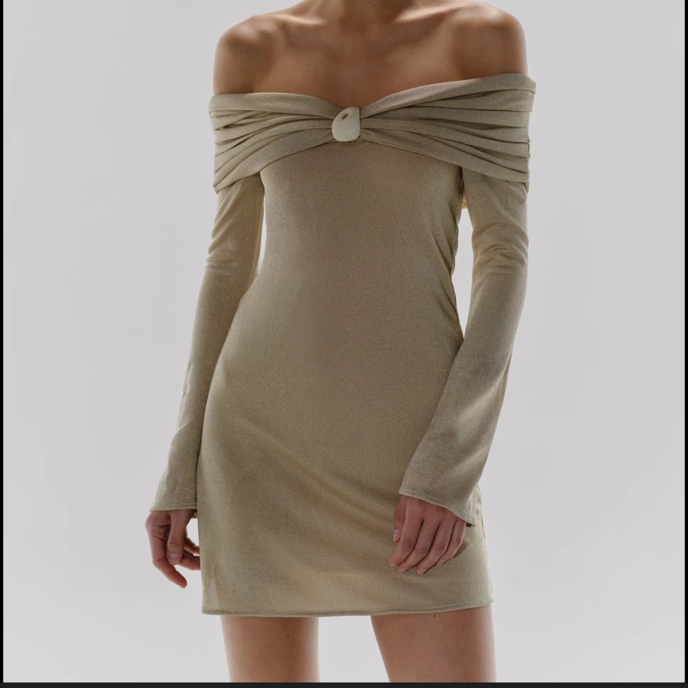 Baobab Collection Off-Shoulder Beige Dress